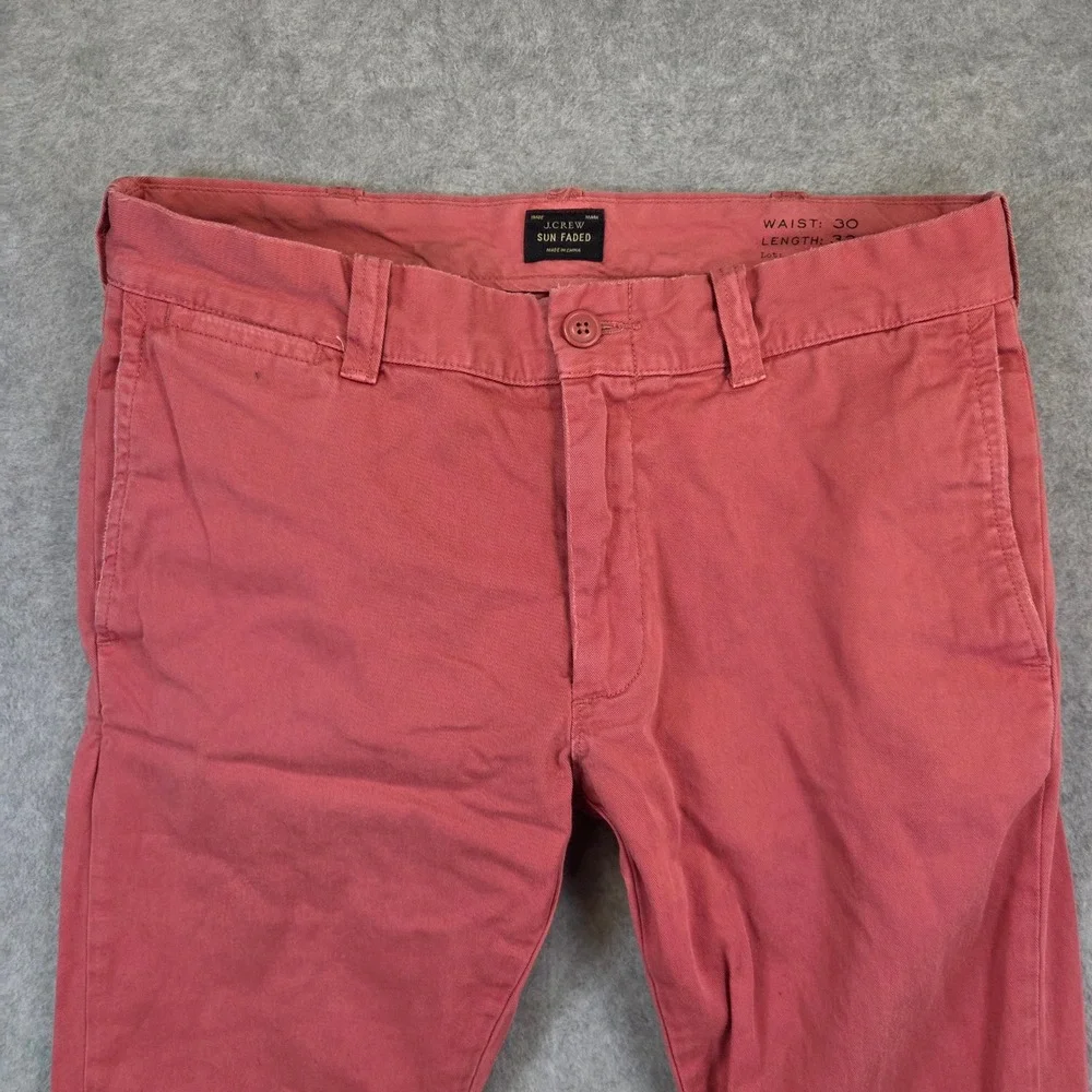J.Crew Sun Faded Chino Pants Mens 30x32 Salmon Pink Slim Straight Cotton Twill